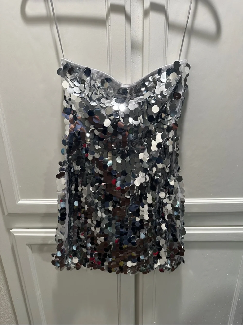 12th Tribe Silver Sequin Mini Dress - Picture 3 of 7
